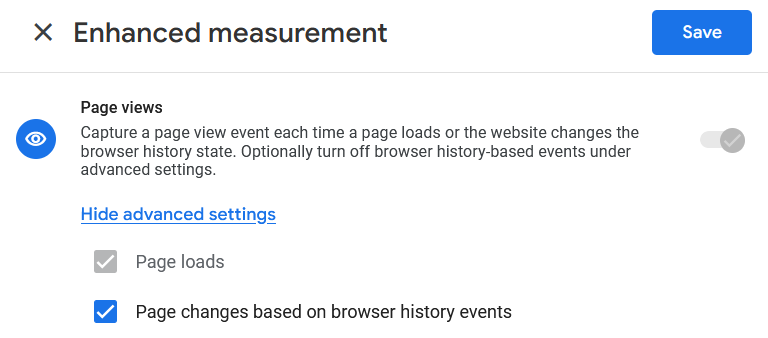 Uncheck browser history events on Wix sites