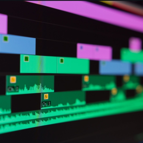 a video and audio editing program up close