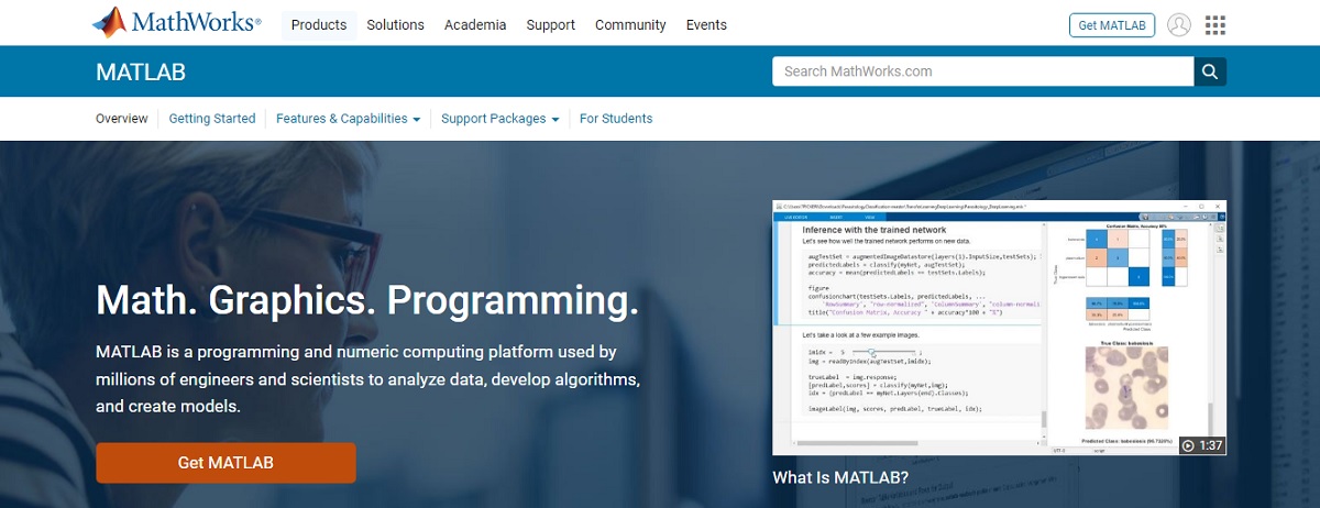 Matlab is a programming platform for image processing.