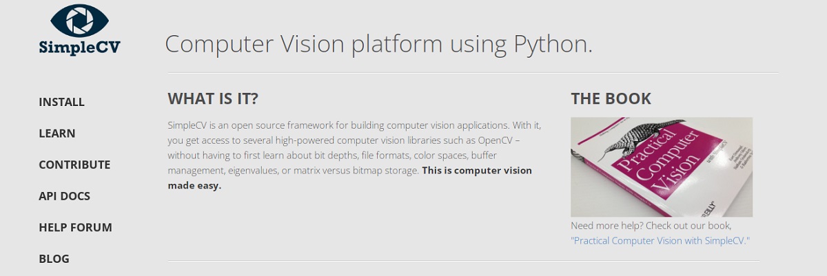 SimpleCV Python framework.