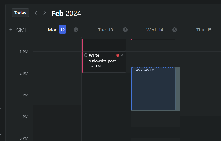 Adding tasks to to the calendar