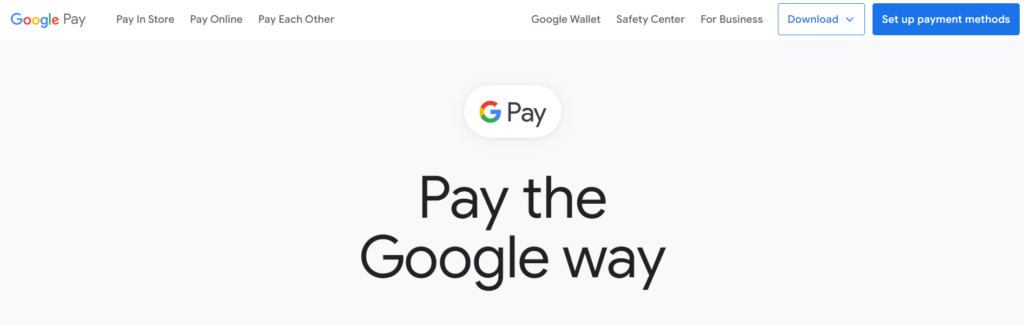 Google pay homepage