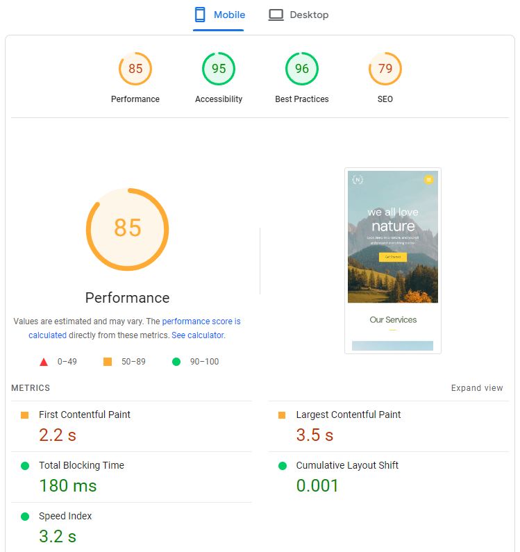 speed test wp optimize paid mobile