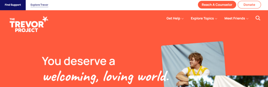 the trevor project homepage