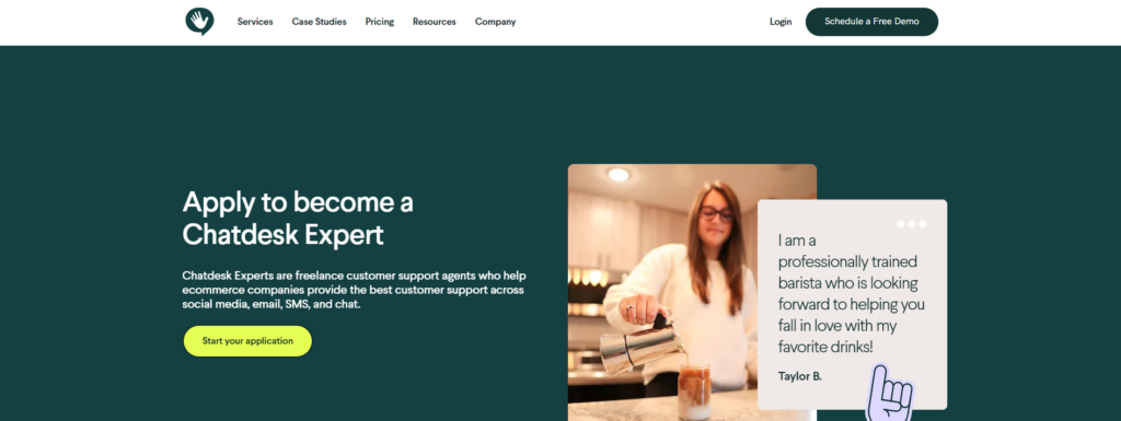 chat desk homepage