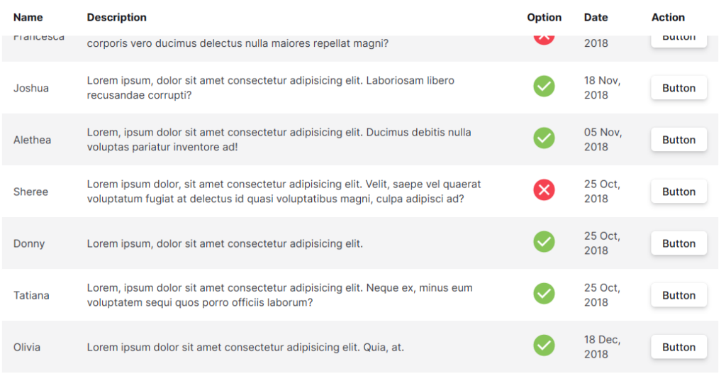 Sticky Header Table with CSS