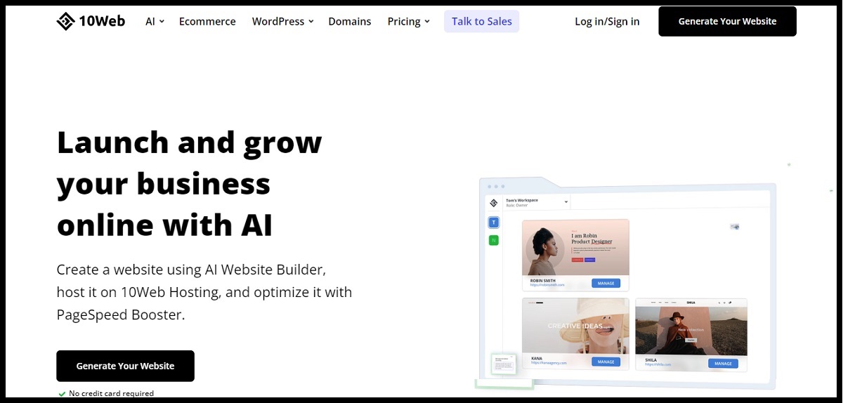 10web, AI Website Builder.