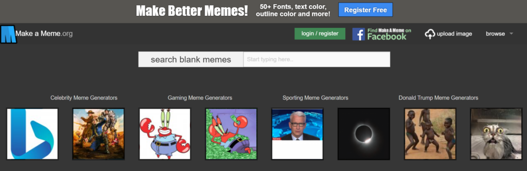 make a meme homepage